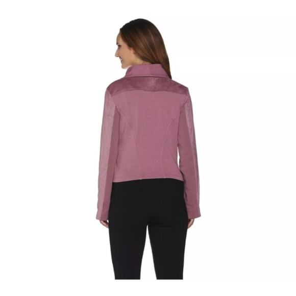 H by Halston Faux Suede French Terry Zip Jacket 16 - Picture 5 of 10